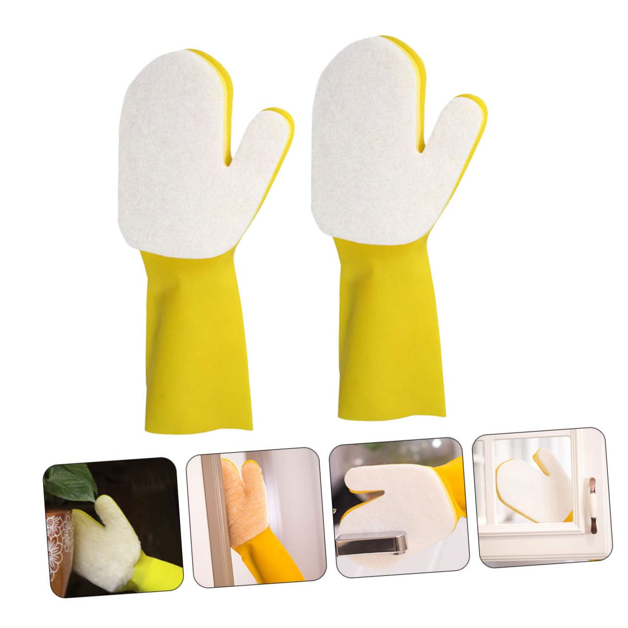 Didiseaon 6 Pz Guanti per La Pulizia in Lattice Scrubber Guanto da Piscina Vuoto Guanto Lavapiatti da Cucina Guanto da Cucina Guanto Riutilizzabile Glive Guanti a Braccio Pieno Bianca Spugna