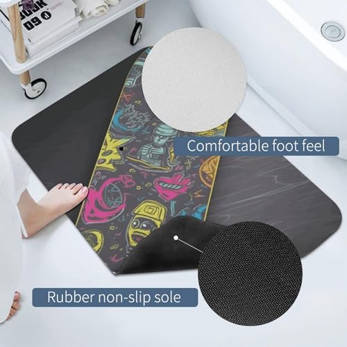 Tapis absorbant graffiti skateboard 60x40 antidérapant - 5