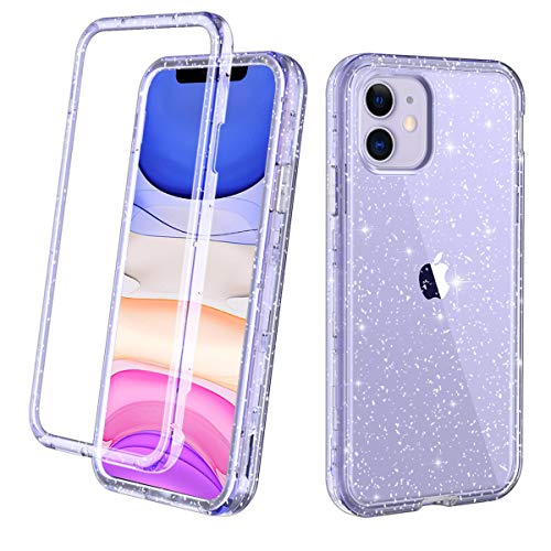image for Lamcase for iPhone 11 Case Crystal Clear Glitter Sparkly Bling Heavy D