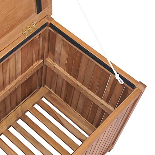 Gartenbox mit Herausnehmbarem, Wasserfestem Innenfutter, Auflagenbox, Aufbewahrungsbox, Truhe Gartenbox, Teak Massivholz… – Bild 8