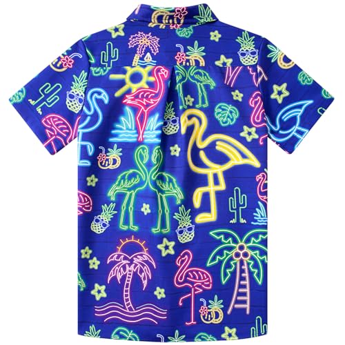 uideazone Boys Hawaiian Shirts Novelty Printed Funky Short Sleeve Button Down Shirt Kids Aloha Luau Shirt 7-14T2