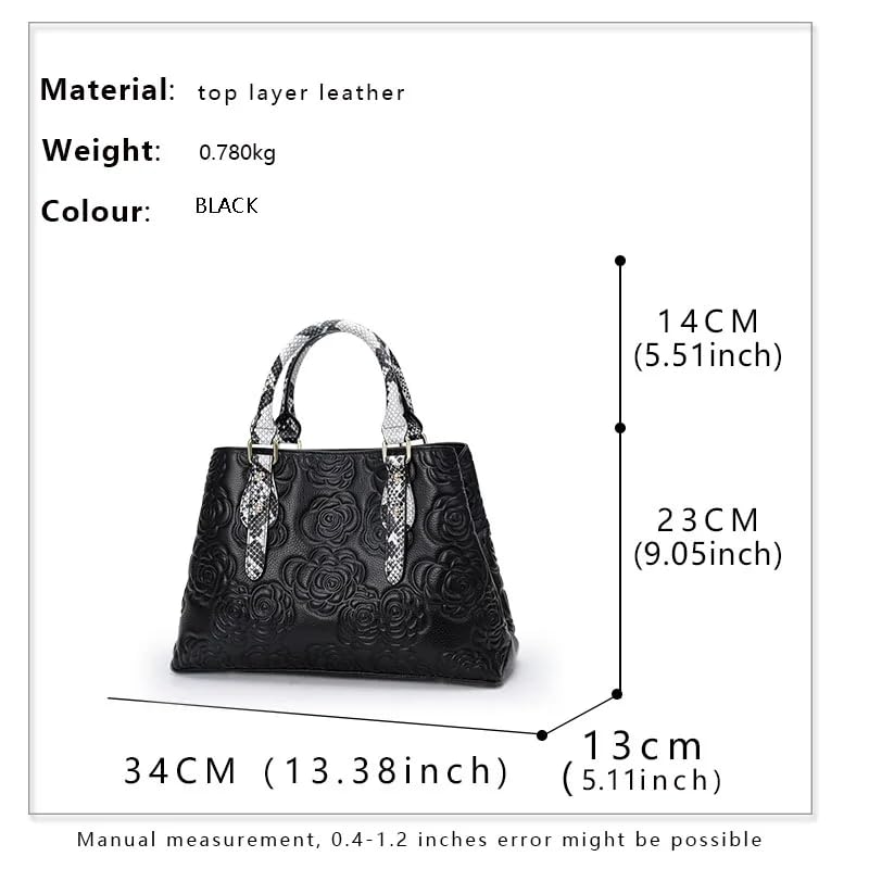 Real cowhide handbag womenlarge capacity mother cowhide single shoulder crossbody middle-aged fashion light luxury bag2