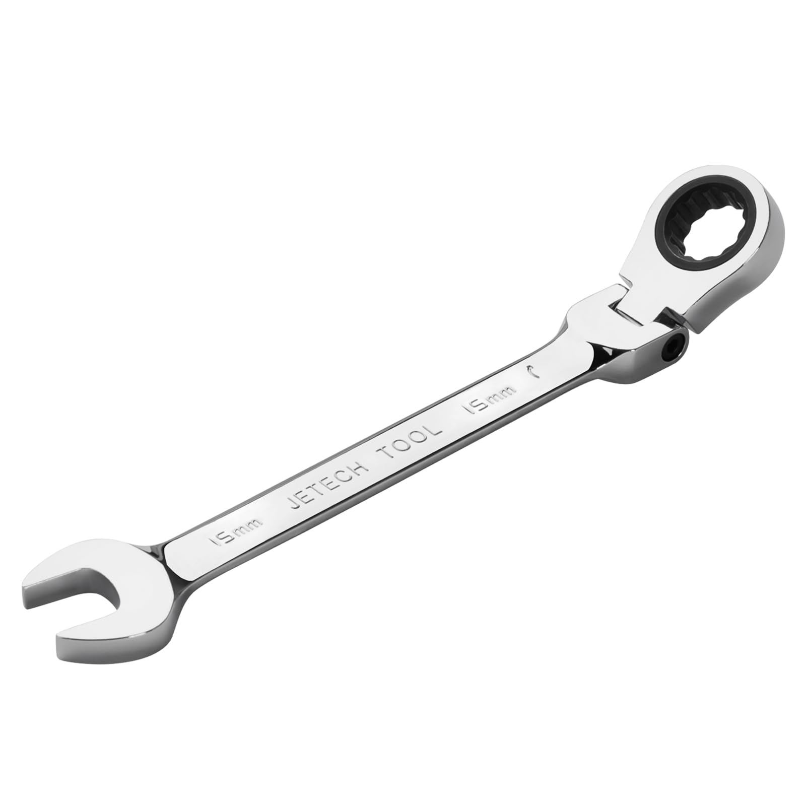 Jetech 15mm Flexible Ratcheting Wrench, Industrial Grade Cr