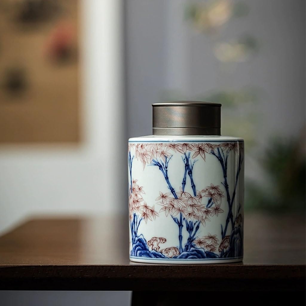 Barattoli Sale Zucchero caffè Lattina da tè Creativa in Ceramica Dipinta A Mano con Coperchio in Lega for Uso Domestico, Piccola Sigillata