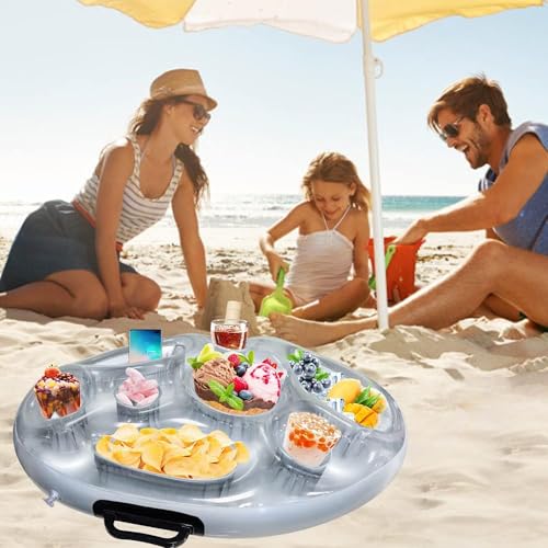 Suporte de bebida flutuante inflável para piscinas, banheira de hidromassagem com 8 furos, boia para