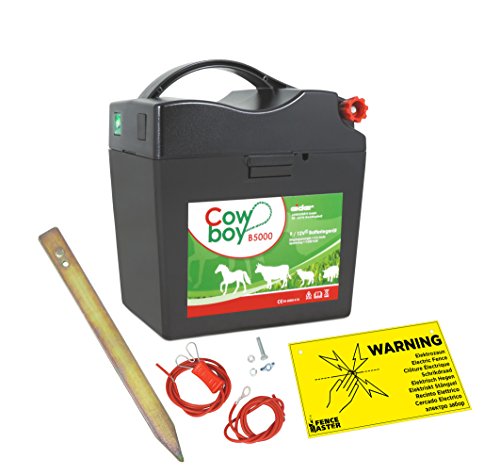 Électrificateur de clôture Koll Living - Pour batteries Extra Power Eider B5000 de 9 V et 12 V - Avec set d'accessoires - 9 000 V - De qualité - Fabriqué...