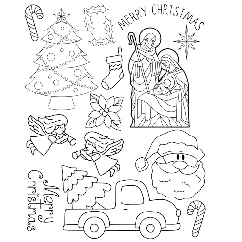 Image of Christmas Assorted Ready-to-Use Embroidery Design Transfers on Stick and Stitch Water Soluble Sewing Stabilizer Paper for Hand Embroidery Kit Thread Art Projects (Christmas)