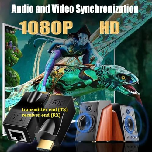 1Goal® HDMI Extender 4k Adapter Over Cat5e/6 (1pair), HDMI Repeater to RJ45 Ethernet Network Converter, 4k HD 1080p UP to 30m/98ft, for HDTV,... - Image 3