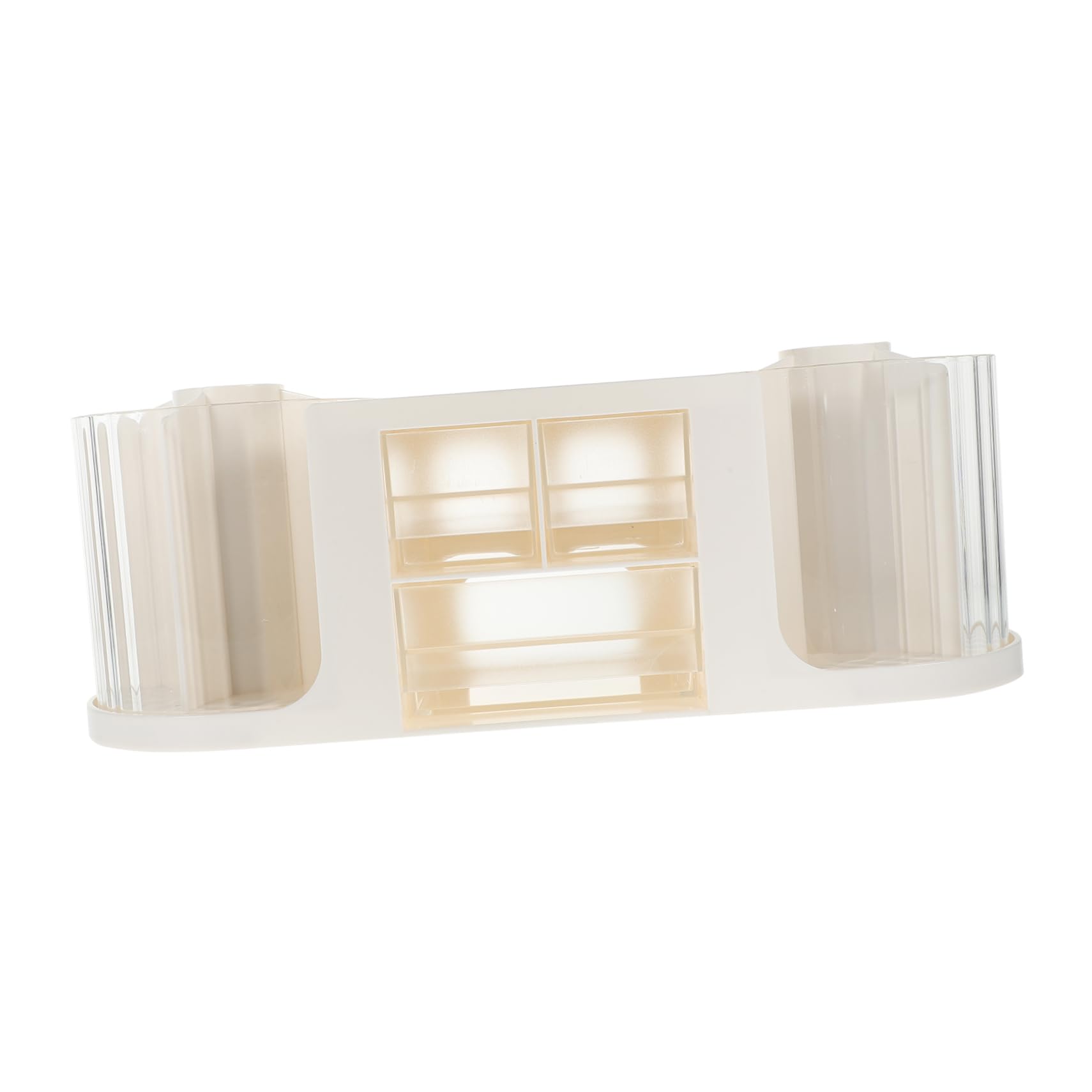 EXCEART Organisateur de Tiroirs Double Rotation, Boîte de Rangement Transparente à 2 Niveaux en Ps Blanc, Montage Simple, Gain de Place pour Documents et Cosmétiques