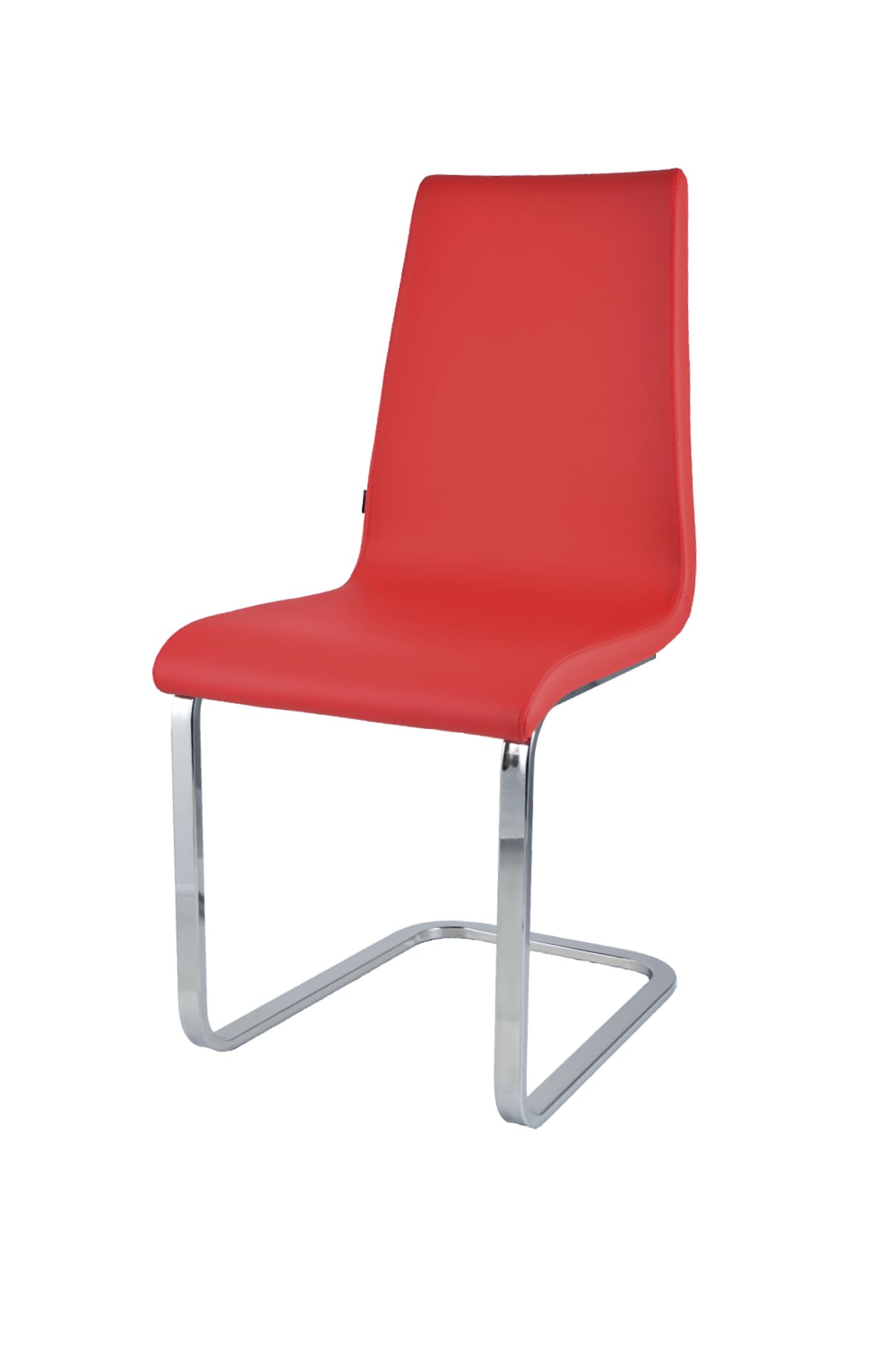 t m c s Tommychairs - Chair BERLIN Cantilever style with high strength chromed steel legs and seat in multilayer wood, upholstered in red artificial leather