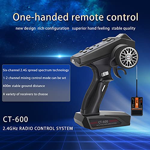 Havcybin Hotrc Ct-600 Rc Transmitter And Receiver 6 Channel 2.4Ghz Hand Controlled Rc Car Boat Tanks Remote Controller (Transmitter And Receiver) #TOP1