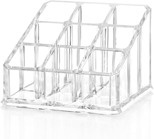 Organizador y almacenamiento de lápiz labial, 9 ranuras transparente para estante de exhibición (QX152)