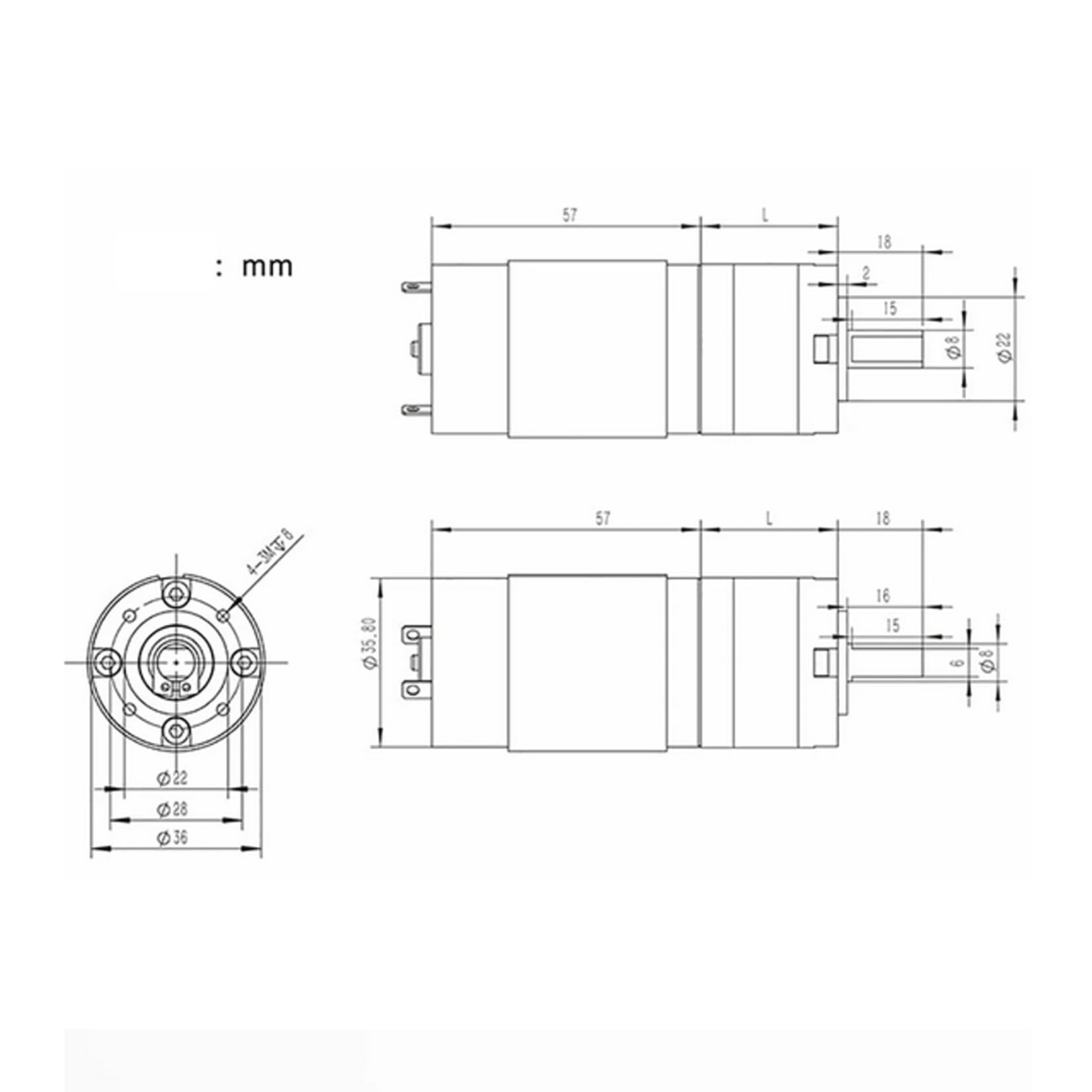 LeTkingok DC 24V Planetary Gear Motor Robot Smart Home Automotive Industry Control Gear Motor 8-1600RPM Optional CM36-555 (32RPM)