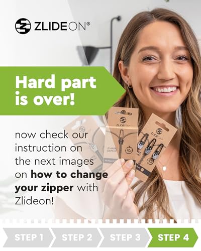 Image of Zlideon Universal Zipper Repair Kit for Plastic & Metal Zippers Multipack - 5pcs, Black | Instant Zipper Pull Replacement Slider for Denim, Jacket, Winter Coat | Easy to Install | Made in Germany