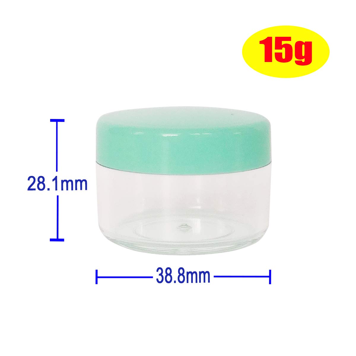 Wopanxye 12pack 15 Gram Small Clear Cosmetic Sample 15ml Empty Containers for Make-up Gifts, Eye-Shadow, Nails, Powder, Gels - Image 2