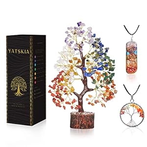 YATSKIA Seven Chakra Tree of Life – Crystal Tree for Positive Energy – Tree of Life Decor – Feng Shui Decor – Spiritual…