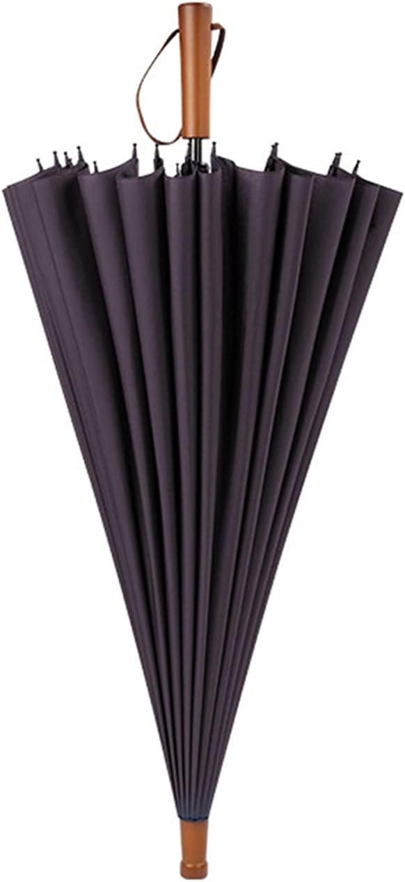 Wooden Handle Stick Umbrella Oversize Windproof Umbrella 24 Rib Stick Umbrella for Men Women