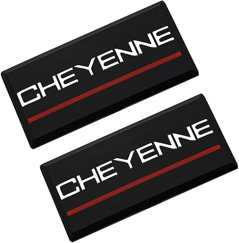 Miniatura 1 de 2 x 88-98 Cheyenne - Emblema de cabina de pilar de techo 3D placa de identificación adhesiva de repuesto para Cheyenne negro y rojo