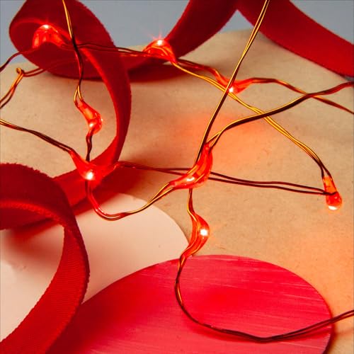hellum 2er Set Lichterkette Rot, LED Lichterketten Kupferdraht,...