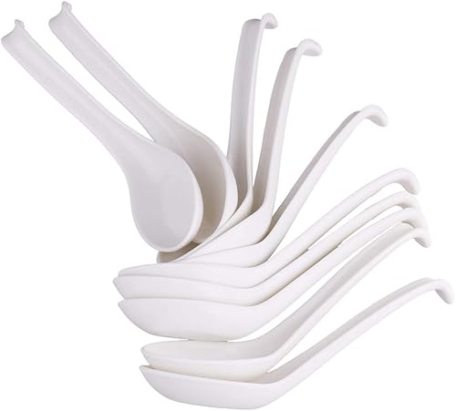 Juego de cucharas de sopa de 510 unidades, cucharas de ramen asiático multicolor para aperitivo, color blanco, talla única A