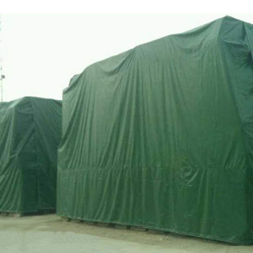 OKUOKA Verdickte Regendichte Plane Sonnenschutz Wasserdichter Poncho Outdoor Shade Canopy Truck Roof AntiUV (Color : Green, Size : 3mx3m)