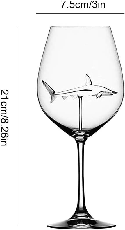 300Ml Crystal Red Wine Glasses, 2 PCS Cool Shark Cocktail Glass Whiskey Drinking Glasses, Unique Shark Wine Goblet Clear Glass Cups for Wedding Festival Bar Party Barware(Assorted Color) - Image 7