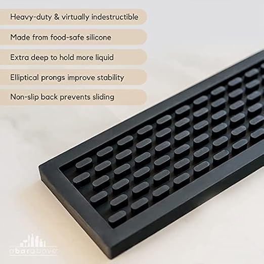 A Bar Above Heavy Duty Bar Mat, Food Safe Silicone Mat, 3.5 x 18 3-Pack