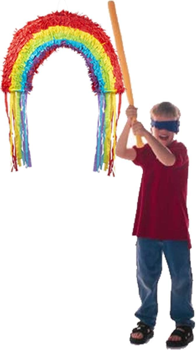 Pinata - Ninja, bâton de frappe et masque - Comme jeu et décoration pour anniversaire d'enfant et fête à thème - Dimensions : 45 x 34 x 10 cm - Compatible avec anniversaire Ninjago - Fête pour enfants