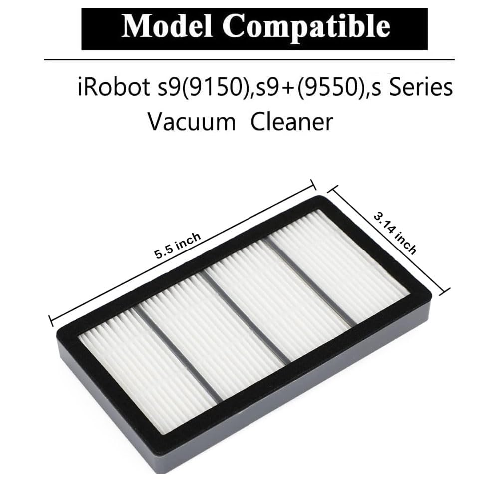 Chrostion 16 Pack Replacement Parts Kit Compatible with iRobot Roomba s9(9150),s9+(9550) s9 Plus,s Series Vacuum Cleaner,8 HEPA Filters and 8 Dust Bags
