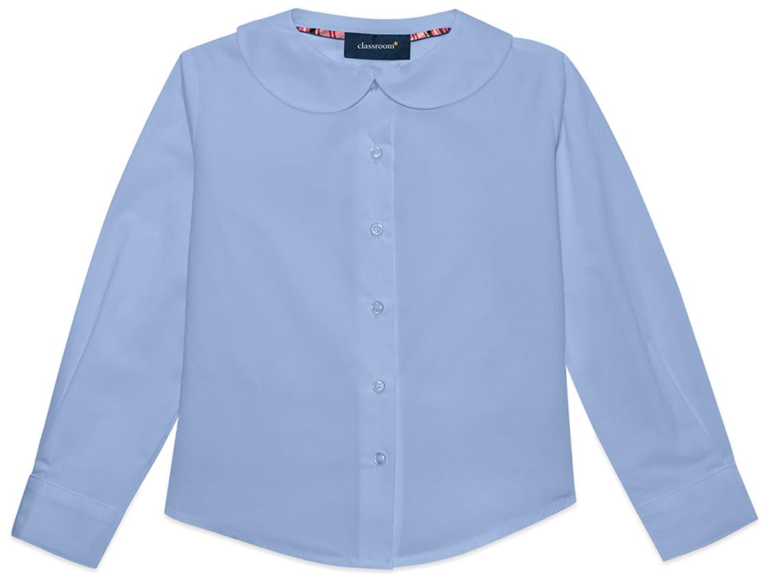 Classroom Girls' Long Sleeve Stretch Peter Pan Blouse