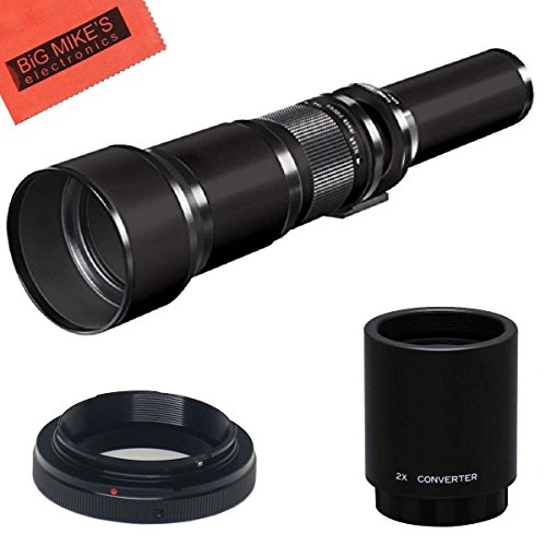 Long-Range 650mm-2600mm f/8 Telephoto Zoom Lens for Canon Digital EOS Rebel T3, T3i
