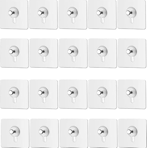 AS ADESIVI SICUREZZA StickersLab – 20 Adhesive Wall Hooks for Paintings Without Nails