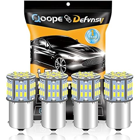 DEFVNSY 4-Pack 6500K White 1156 BA15S Super Bright 1141 1003 1073 7506 LED Bulbs 3014 54-SMD for 12V-24V Car Auto Turn Signal Parking Light Backup Reverse Lights Cover