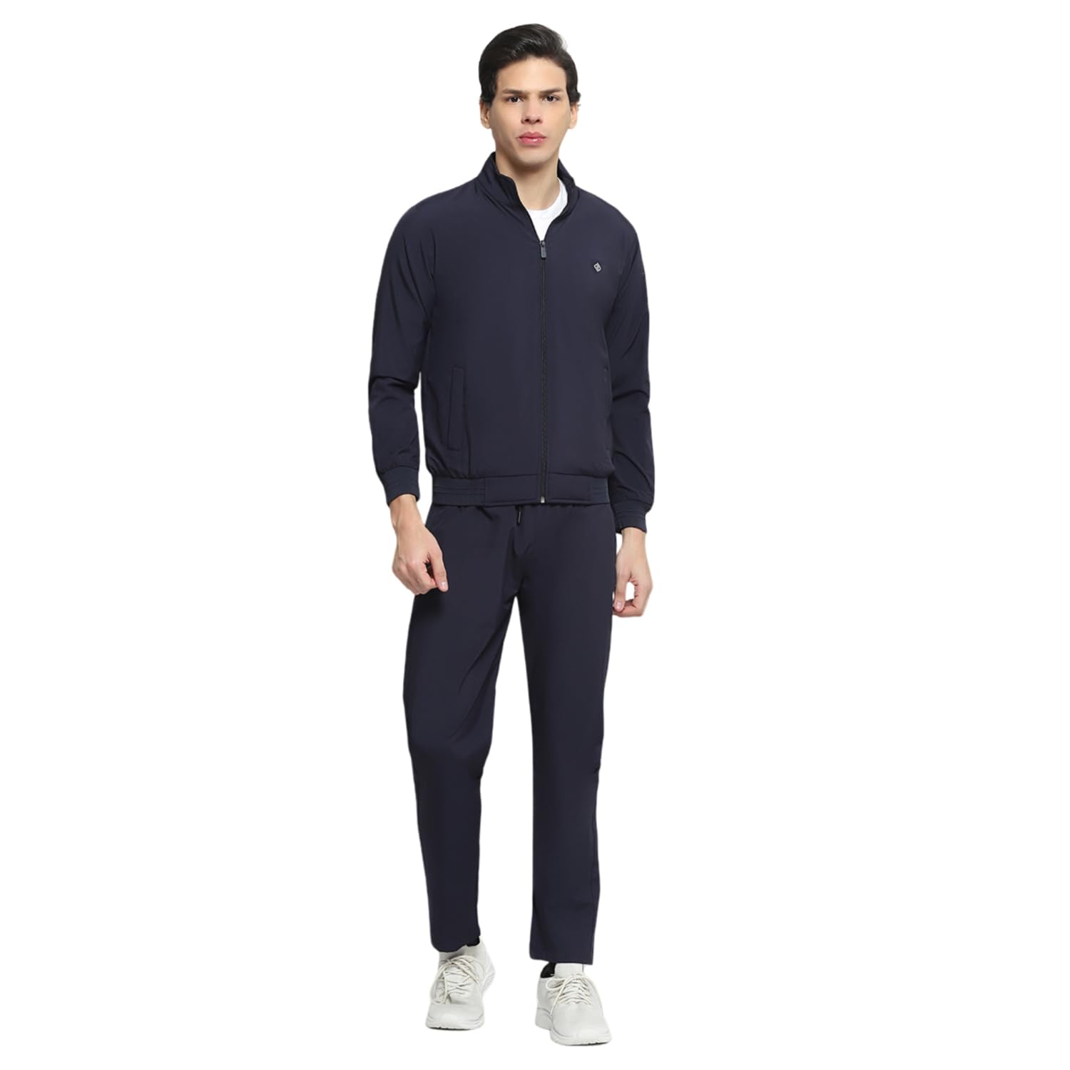 CLOAK & DECKER Mens Solid Navy Blue Mock Neck Full Sleeve Tracksuit 6240617978-1-picture-16