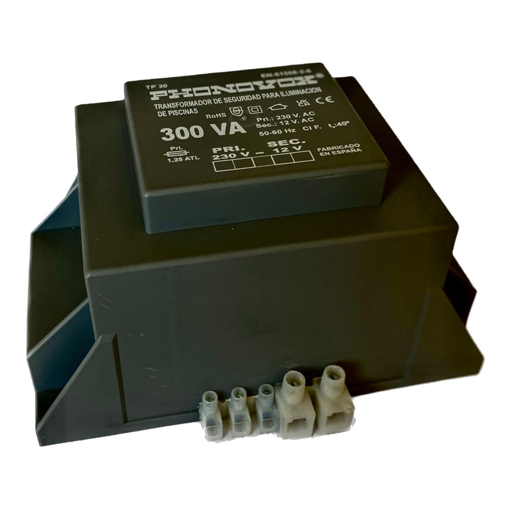 Trasformatore Di Sicurezza Per L'illuminazione Delle Piscine Phonovox Tp30300 300 Va 12 V 230 V 50-60 Hz 16,5 X 11,1 X 9,4 Cm - 4