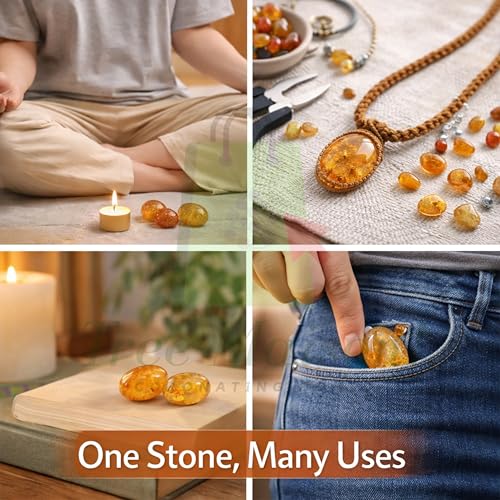 Image of Crystal Citrine Tumble Stone Pebble Tumbled Gemstone for Reiki Healing Vastu Correction Gravels for Aquarium Home Decor Garden Table 100 Gm