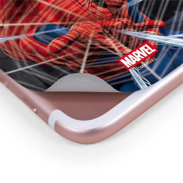 Skinit Decal Phone Skin Compatible with iPhone 7 Plus - Officially Licensed Marvel Spiderman Web Throw Design