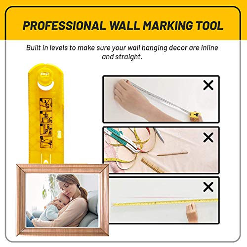 Image of JameslyCR Picture Hanging Kit, 201 Pieces, Yellow, Stainless Steel, Hook, Nail, Nailed, 10 Pounds, Picture Hanger, Picture Hanging Hardware