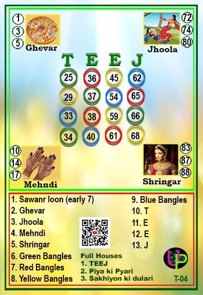 Image of Teej Themes English Party Game (Teej Bangles),Teen