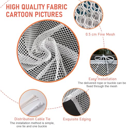Image of SNOWIE SOFT Baby Safety Net 9.8 ft x3.3 Ft Banister Guards Stairway Rail Net Polyester Stairway Baby Guards with 20 Zip Ties and 30Pcs Nylon Ties Safety Net for Indoor, Outdoor, Patios or Balcony Use