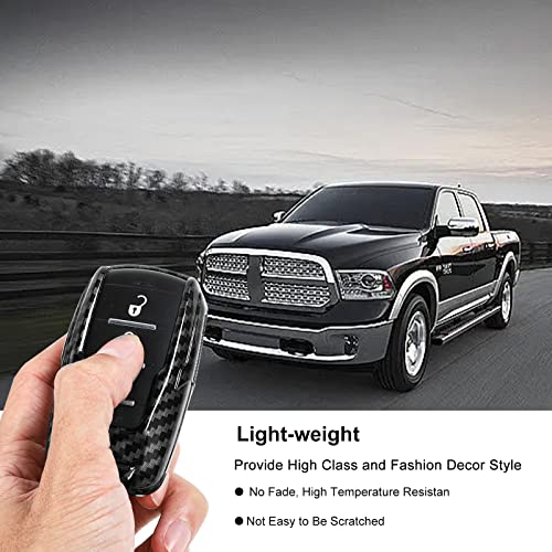 Image of Key Fob Case Cover Key Bag Holder Protection Shell Accessories for Dodge RAM 2018-2026,Carbon Fiber Grain
