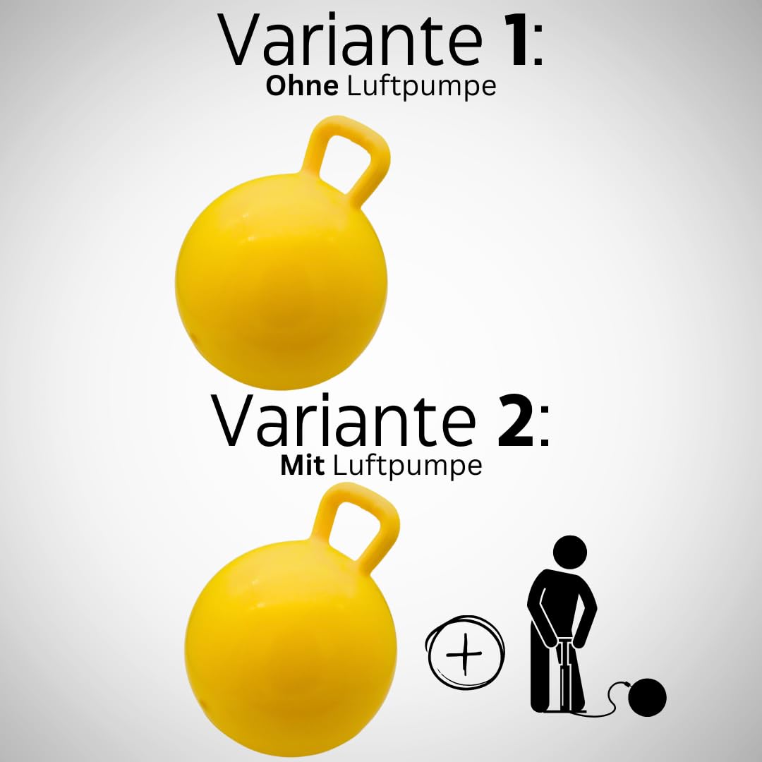 PFIFF 103033 aufblasbarer Pferdespielball, Spielball für Pferde, Pferdespielzeug, Ball ohne Luftpumpe, gelb, 50cm
