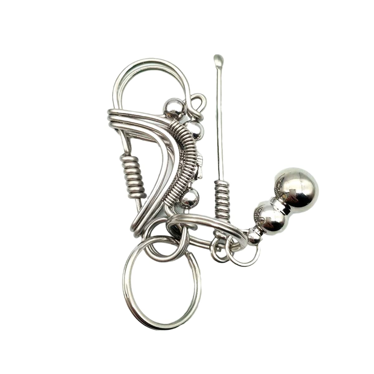 birdie keychain handmade metal stainless steel keychain, no rust, wear resistance, good elasticity