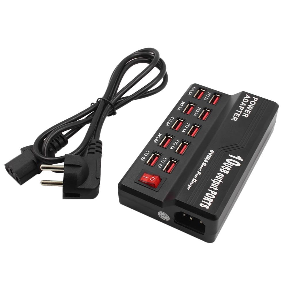 KALEA-INFORMATIQUE Stazione di ricarica industriale USB a 10 porte con uscite da 1,0A a 3,5A. Potenza totale 60 W
