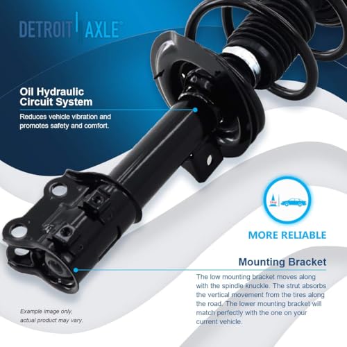 Image of Detroit Axle - Front Steering Knuckles & Wheel Hub Bearings Struts Sway Bar Links Rear Shock Absorbers Replacement for 2011 Hyundai Sonata 2.4L