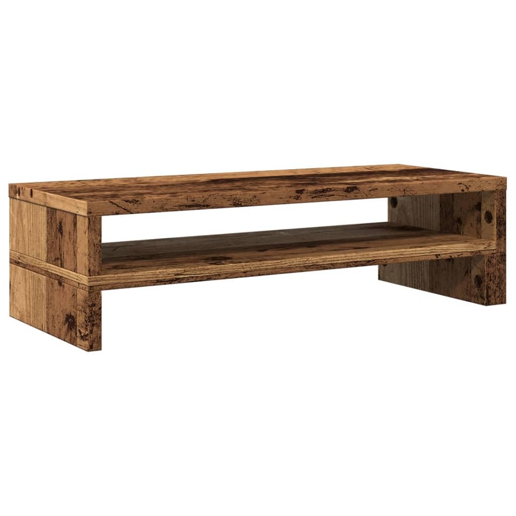 Supporto per monitor in legno effetto legno anticato, 54 x 22 x 15 cm, rialzo ergonomico per scrivania