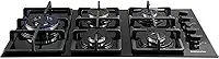 SUGGAR COOKTOP VIDRO PRETO 5 QUEIMADORES ESMALTADOS TREMPES FERRO FUNDIDO TRIPLA CHAMA LATERAL FG5335VP