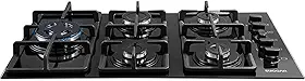 SUGGAR COOKTOP VIDRO PRETO 5 QUEIMADORES ESMALTADOS TREMPES FERRO FUNDIDO TRIPLA CHAMA LATERAL FG5335VP