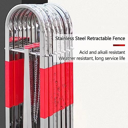 Barrière rétractable en Acier Inoxydable - Clôture de Circulation Extensible de 1,1 m à 1,5 m de Hauteur pour écoles, centres commerciaux et Stations-Service - Solution d