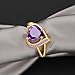 QOBEBOTA Promise Rings for Her Gold Engagement Rings Purple Amethyst Heart Zircon Wedding Rings Fashion Jewelry Women's Chunky Size 5 Pinky Ring Birthstone Rings Love Gifts Statement Rings for Women